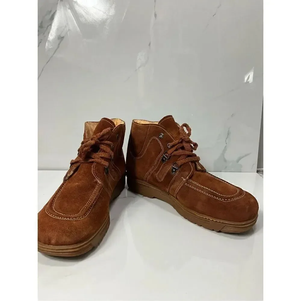 VINTAGE 50/60’s RARE J. S. RAUB Suede Sherpa lined shoes boots